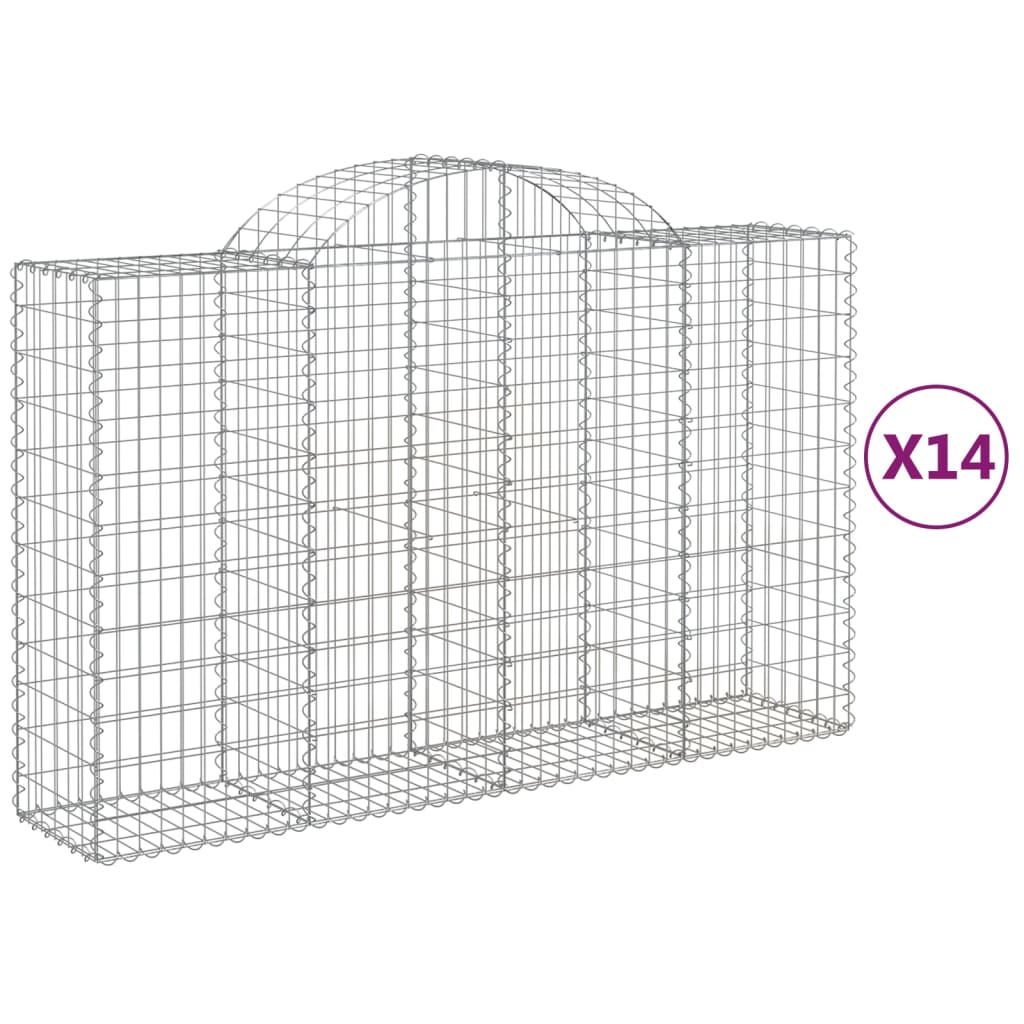 Lučne gabionske košare 14kom 200x50x120/140cm pocinčano željezo