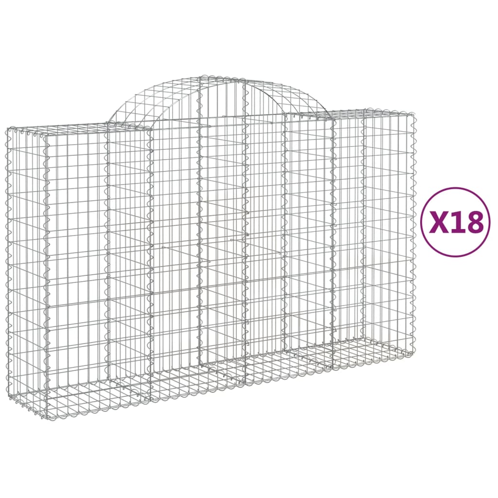 Lučne gabionske košare 18kom 200x50x120/140cm pocinčano željezo