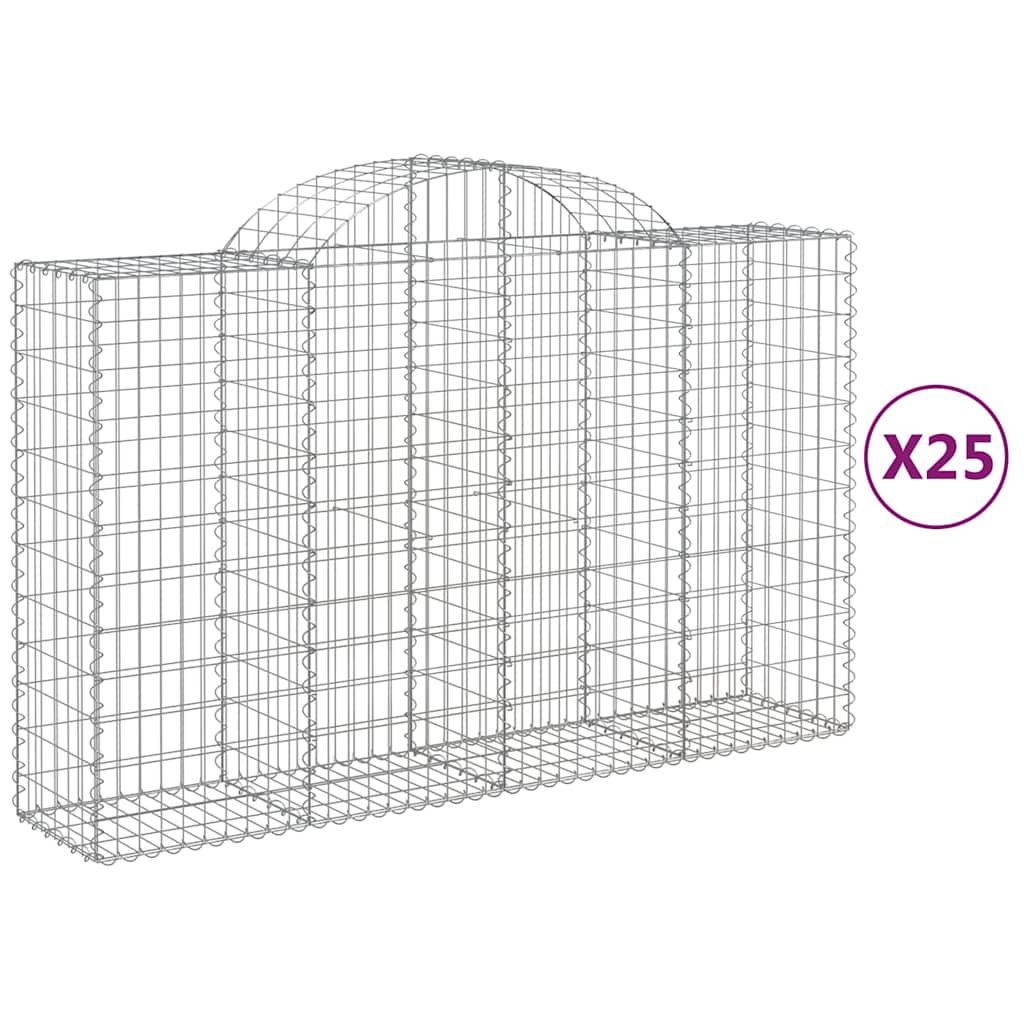 Lučne gabionske košare 25kom 200x50x120/140cm pocinčano željezo