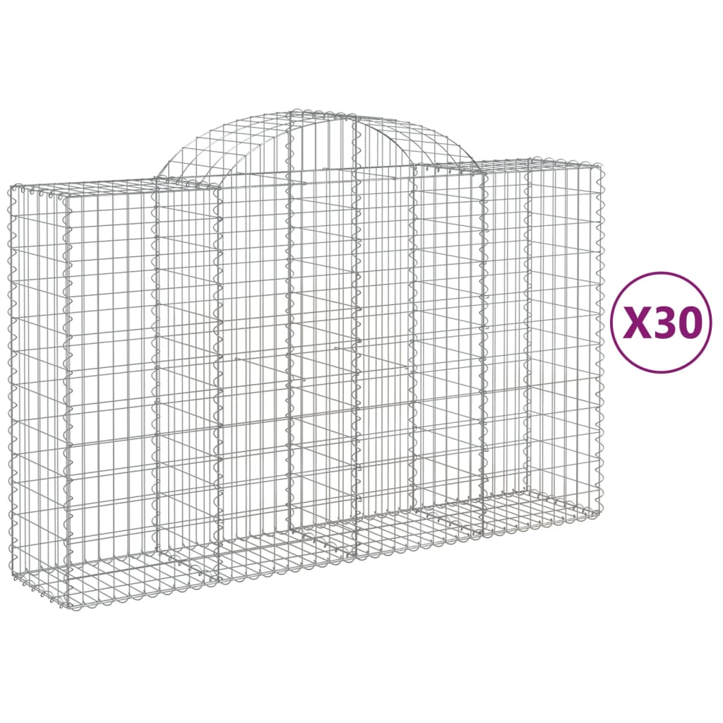 Lučne gabionske košare 30kom 200x50x120/140cm pocinčano željezo