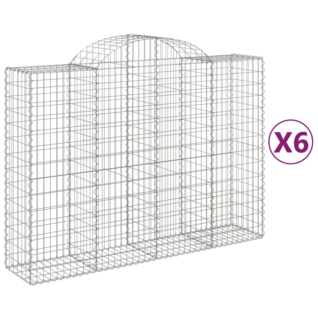 Lučne gabionske košare 6 kom 200x50x140/160cm pocinčano željezo