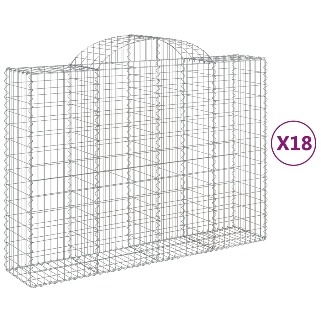 Lučne gabionske košare 18kom 200x50x140/160cm pocinčano željezo