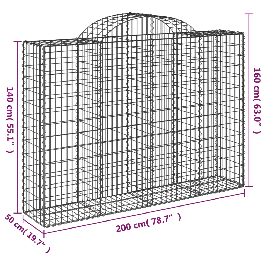 Lučne gabionske košare 18kom 200x50x140/160cm pocinčano željezo
