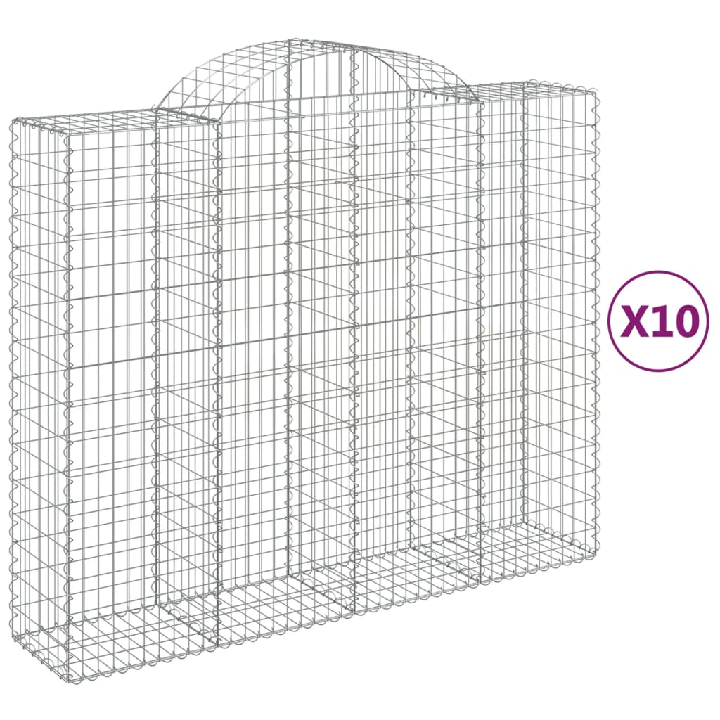 Lučne gabionske košare 10kom 200x50x160/180cm pocinčano željezo