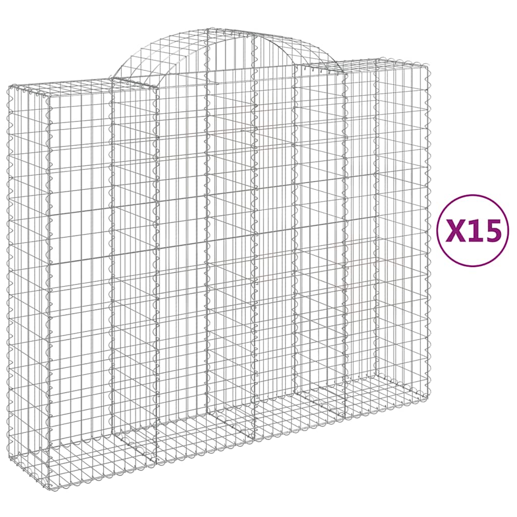 Lučne gabionske košare 15kom 200x50x160/180cm pocinčano željezo