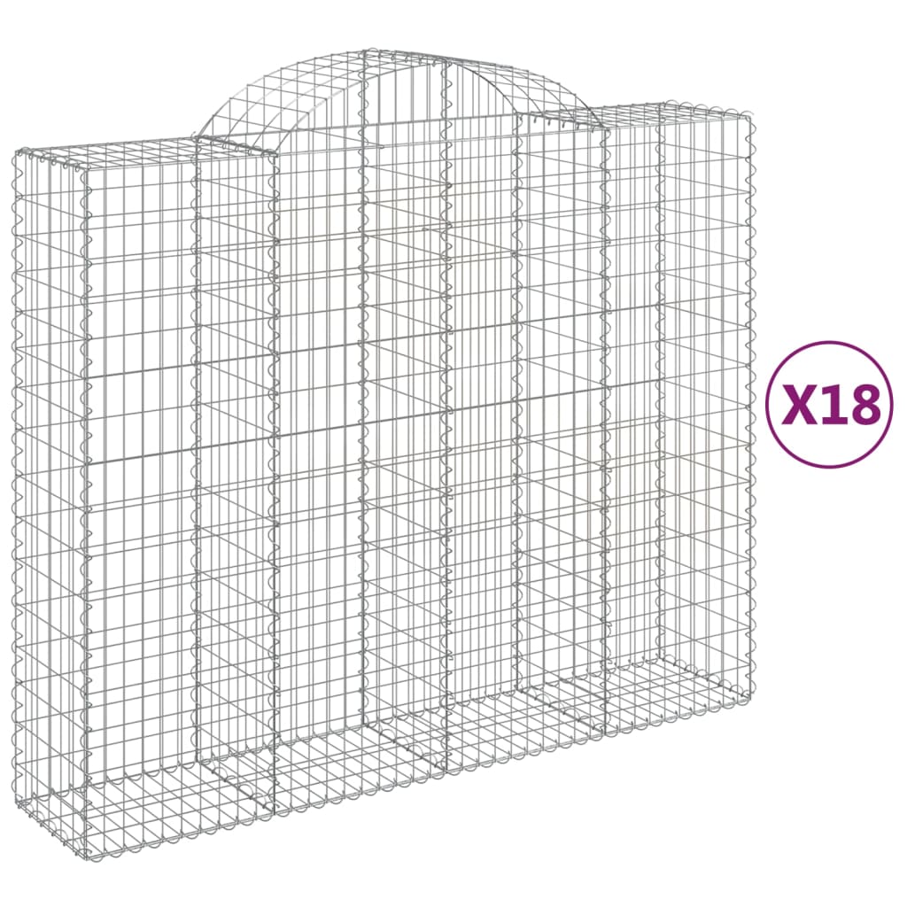 Lučne gabionske košare 18kom 200x50x160/180cm pocinčano željezo