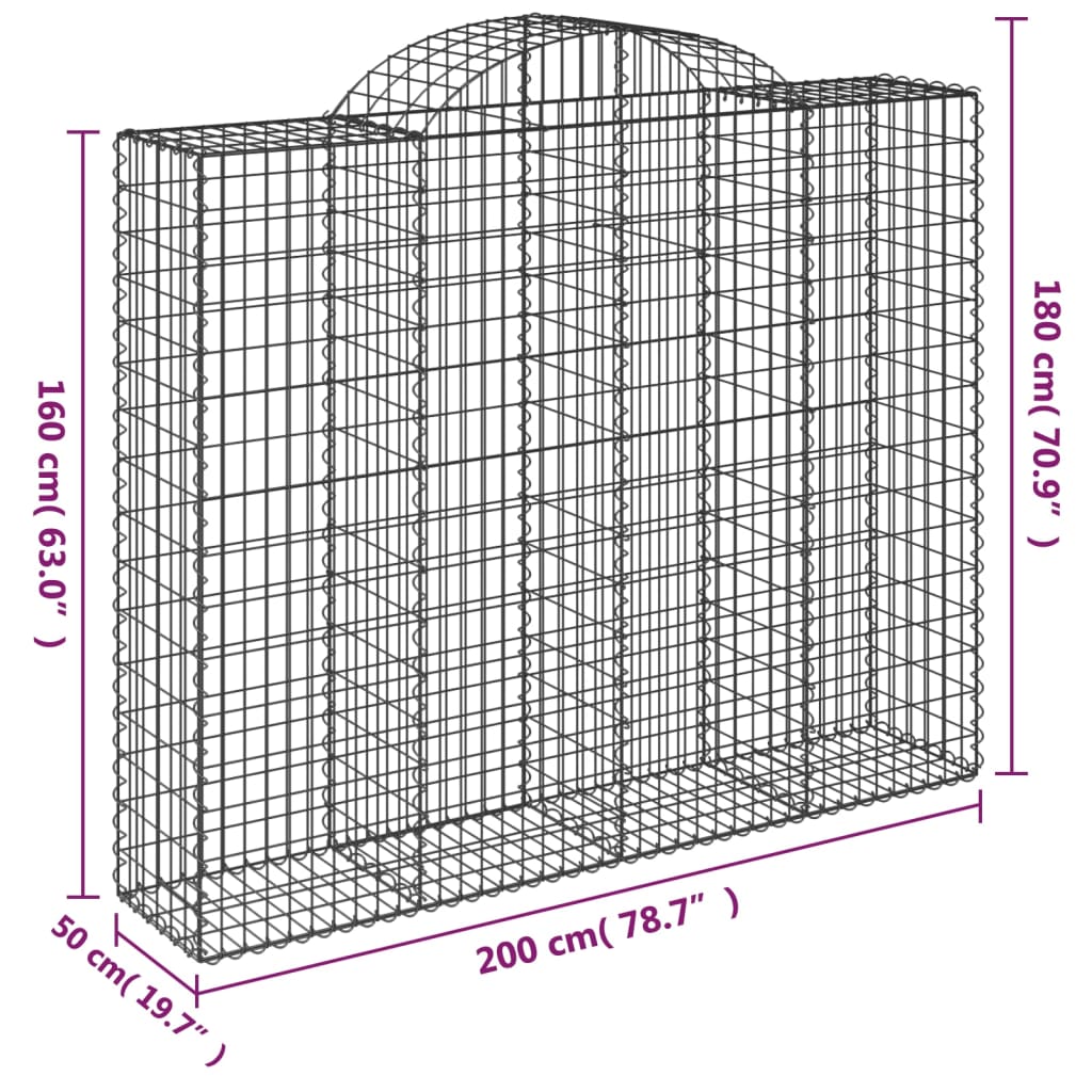 Lučne gabionske košare 18kom 200x50x160/180cm pocinčano željezo