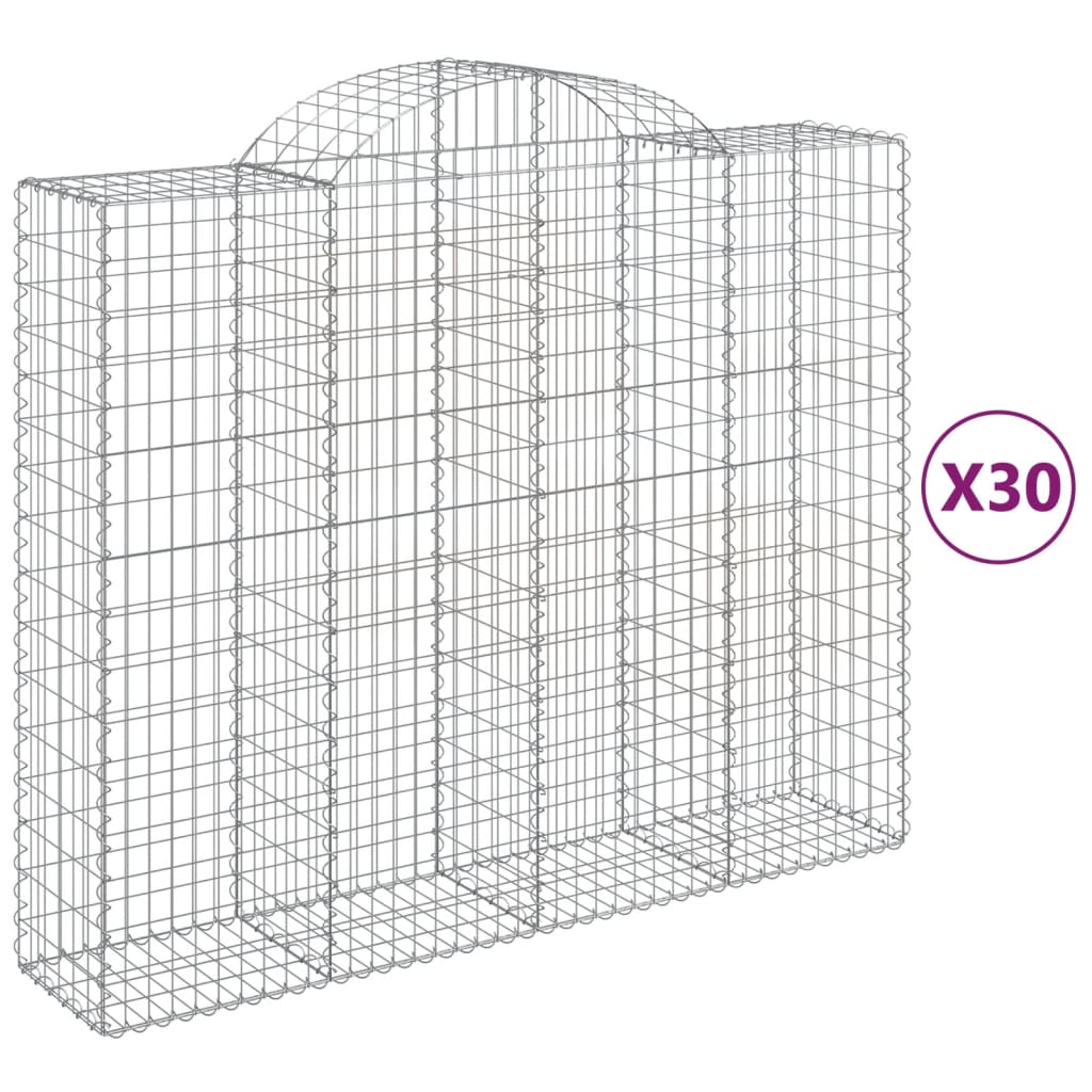 Lučne gabionske košare 30kom 200x50x160/180cm pocinčano željezo
