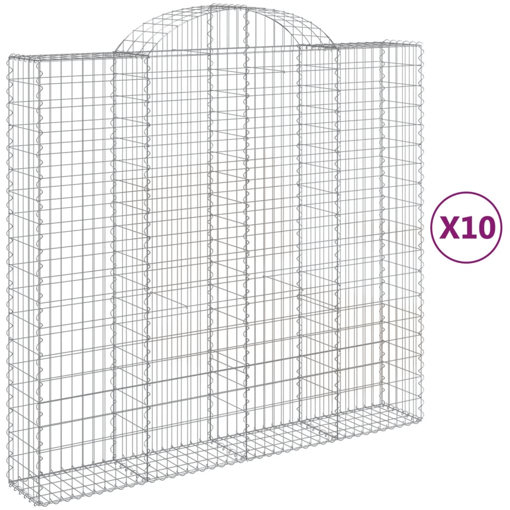 Lučne gabionske košare 10kom 200x50x180/200cm pocinčano željezo