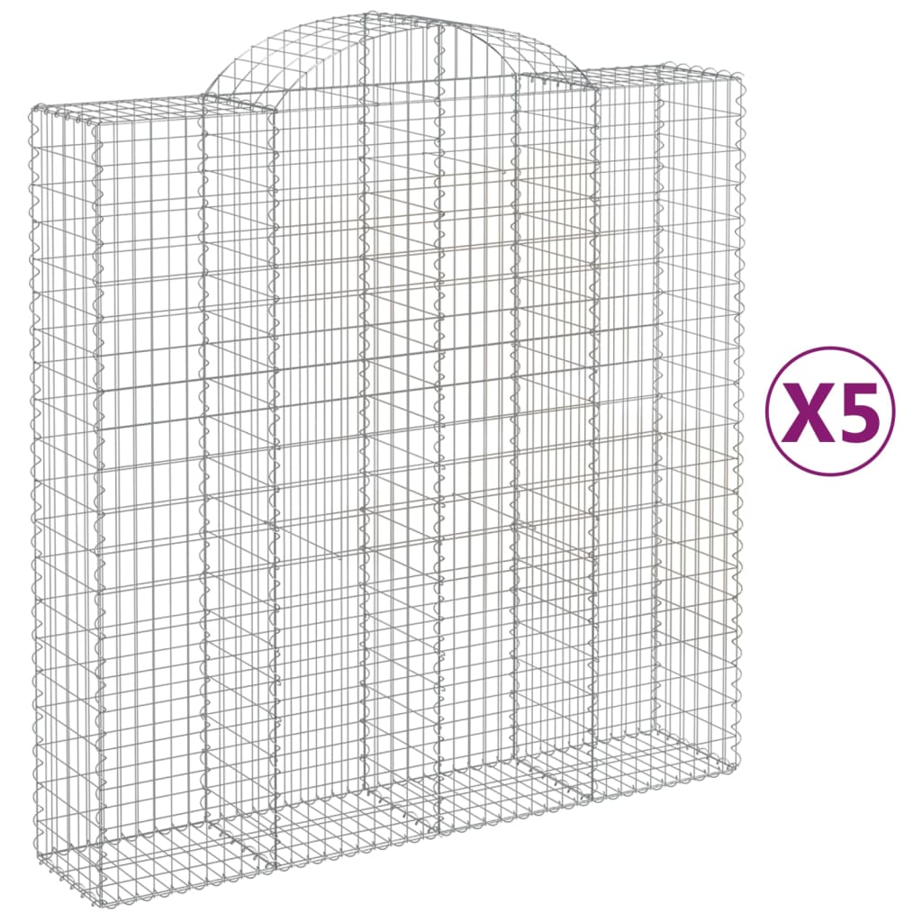 Lučne gabionske košare 5 kom 200x50x200/220cm pocinčano željezo