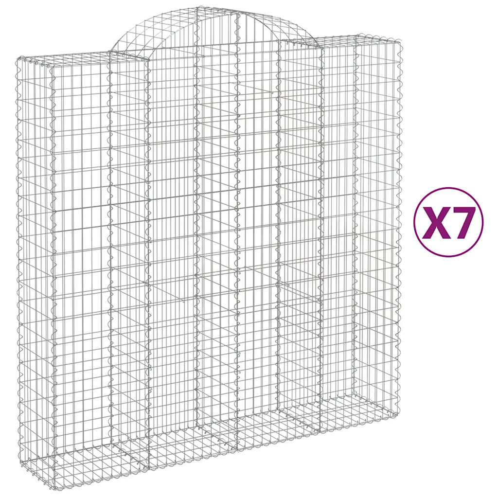 Lučne gabionske košare 7 kom 200x50x200/220cm pocinčano željezo