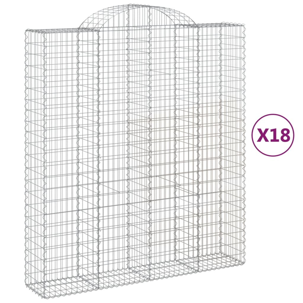 Lučne gabionske košare 18 kom 200x50x220/240 cm pocinčano željezo