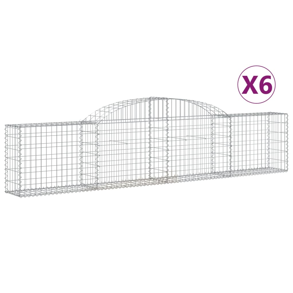 Lučne gabionske košare 6 kom 300x30x60/80 cm pocinčano željezo