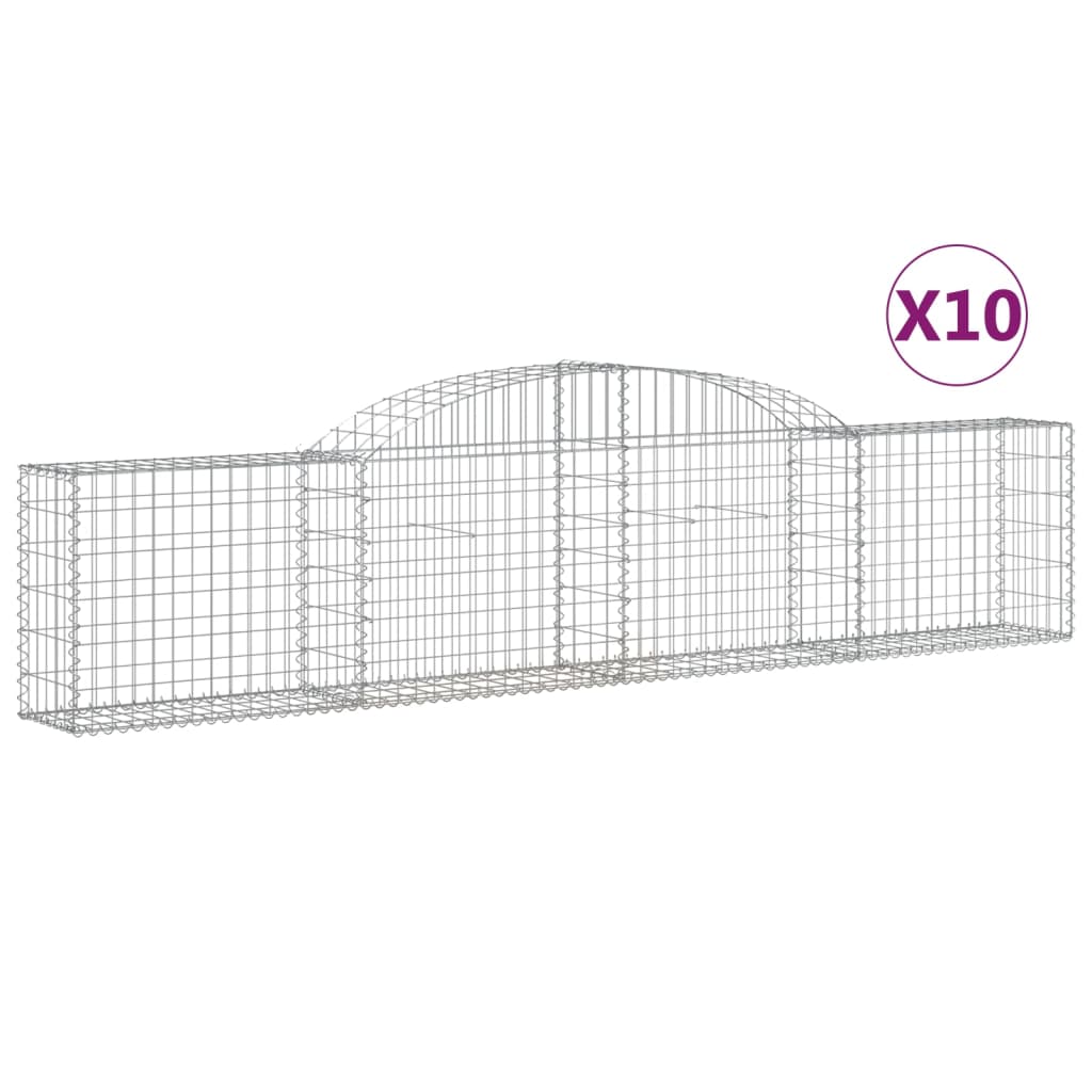 Lučne gabionske košare 10 kom 300x30x60/80 cm pocinčano željezo