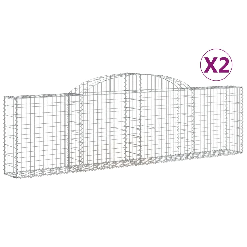 Lučne gabionske košare 2 kom 300x30x80/100 cm pocinčano željezo