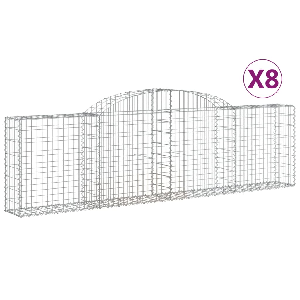 Lučne gabionske košare 8 kom 300x30x80/100 cm pocinčano željezo