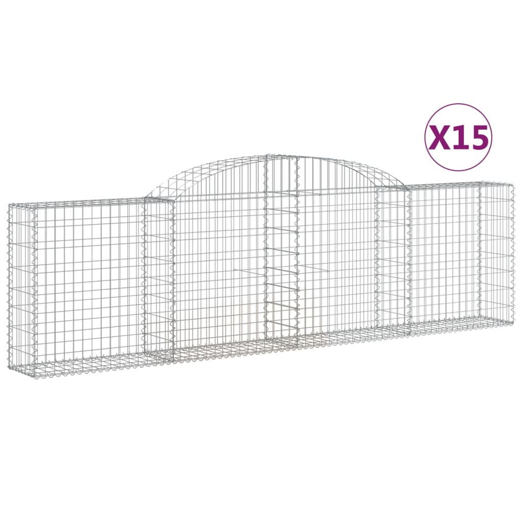 Lučne gabionske košare 15 kom 300x30x80/100cm pocinčano željezo