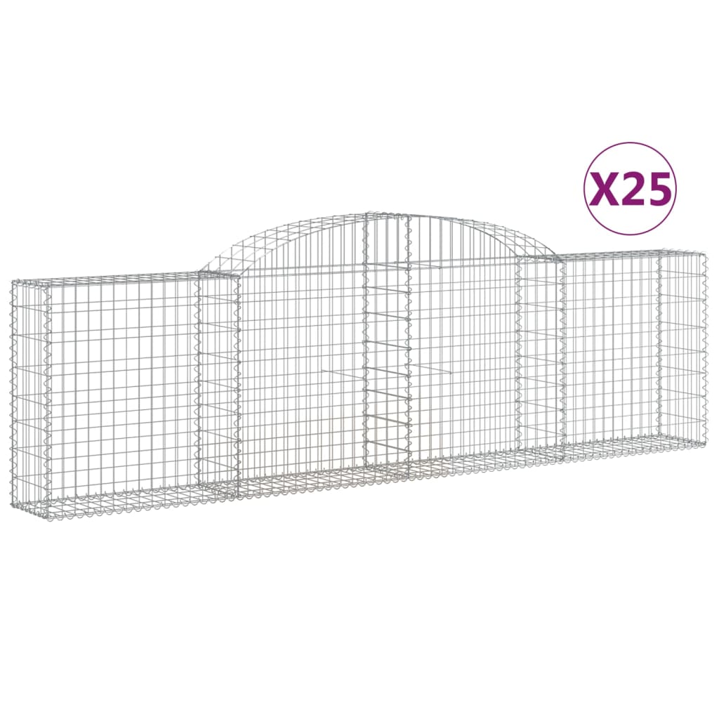 Lučne gabionske košare 25 kom 300x30x80/100cm pocinčano željezo