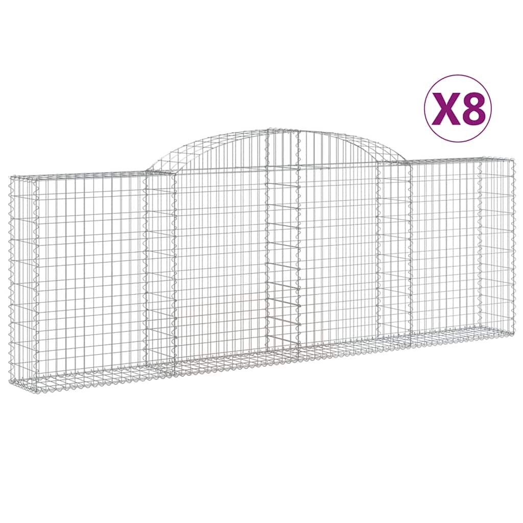 Lučne gabionske košare 8 kom 300x30x100/120cm pocinčano željezo