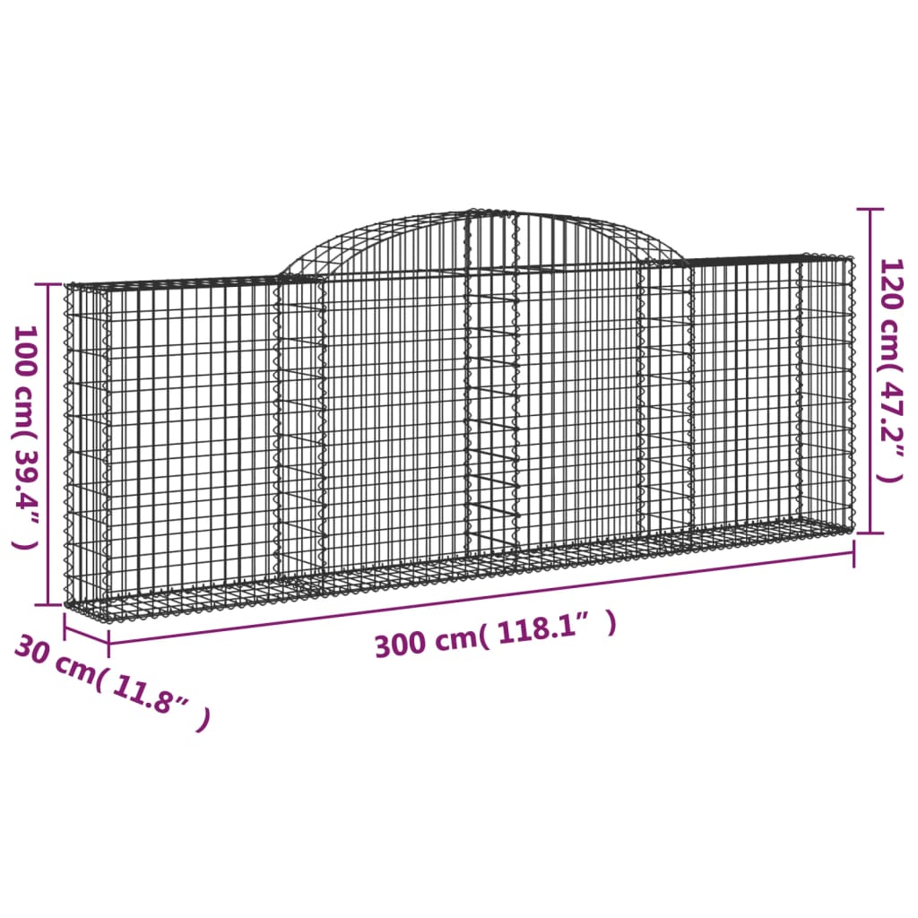 Lučne gabionske košare 17kom 300x30x100/120cm pocinčano željezo