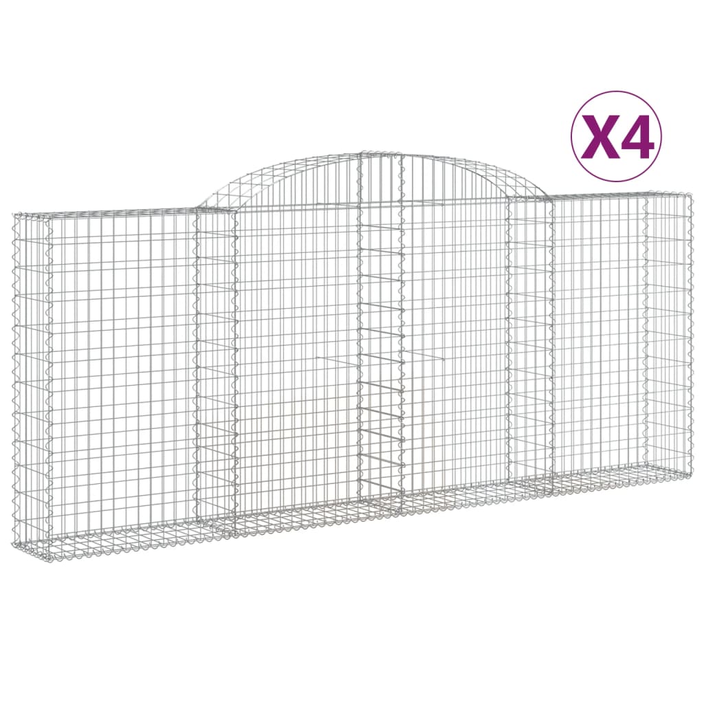 Lučne gabionske košare 4 kom 300x30x120/140cm pocinčano željezo