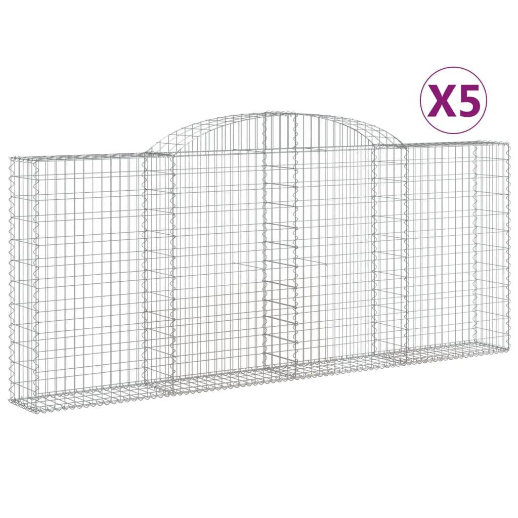 Lučne gabionske košare 5 kom 300x30x120/140cm pocinčano željezo