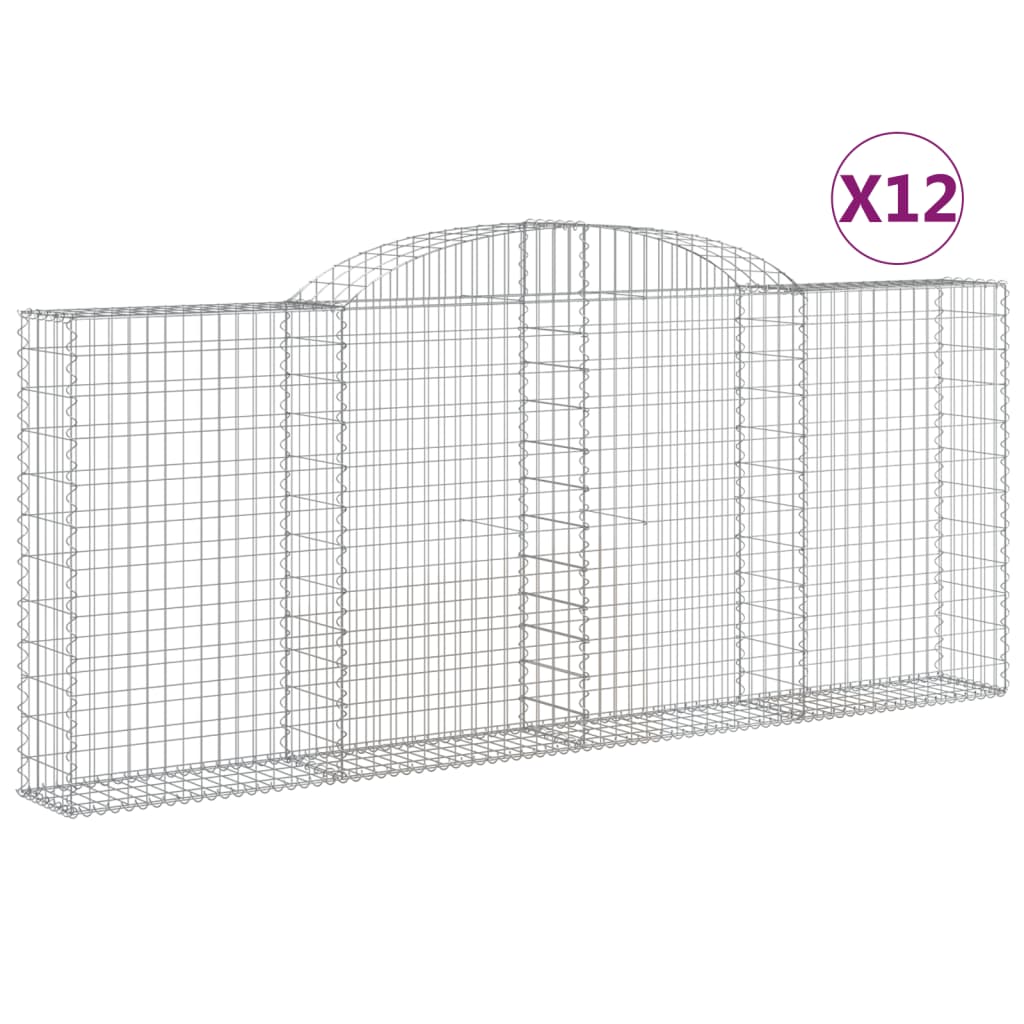 Lučne gabionske košare 12kom 300x30x120/140cm pocinčano željezo