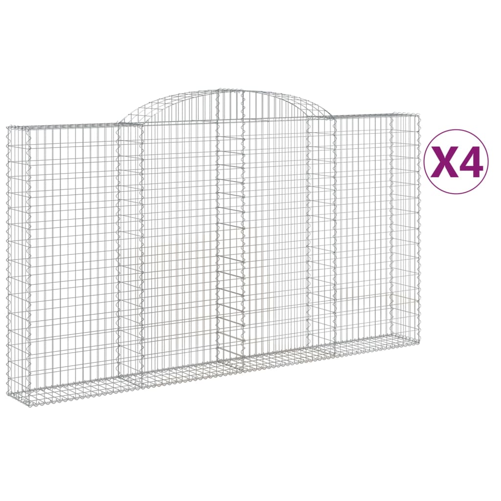 Lučne gabionske košare 4 kom 300x30x160/180cm pocinčano željezo