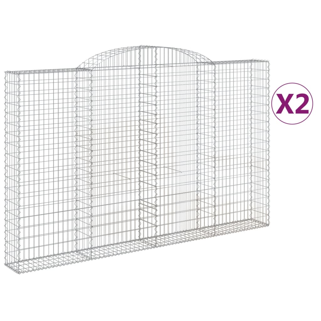 Lučne gabionske košare 2 kom 300x30x180/200cm pocinčano željezo
