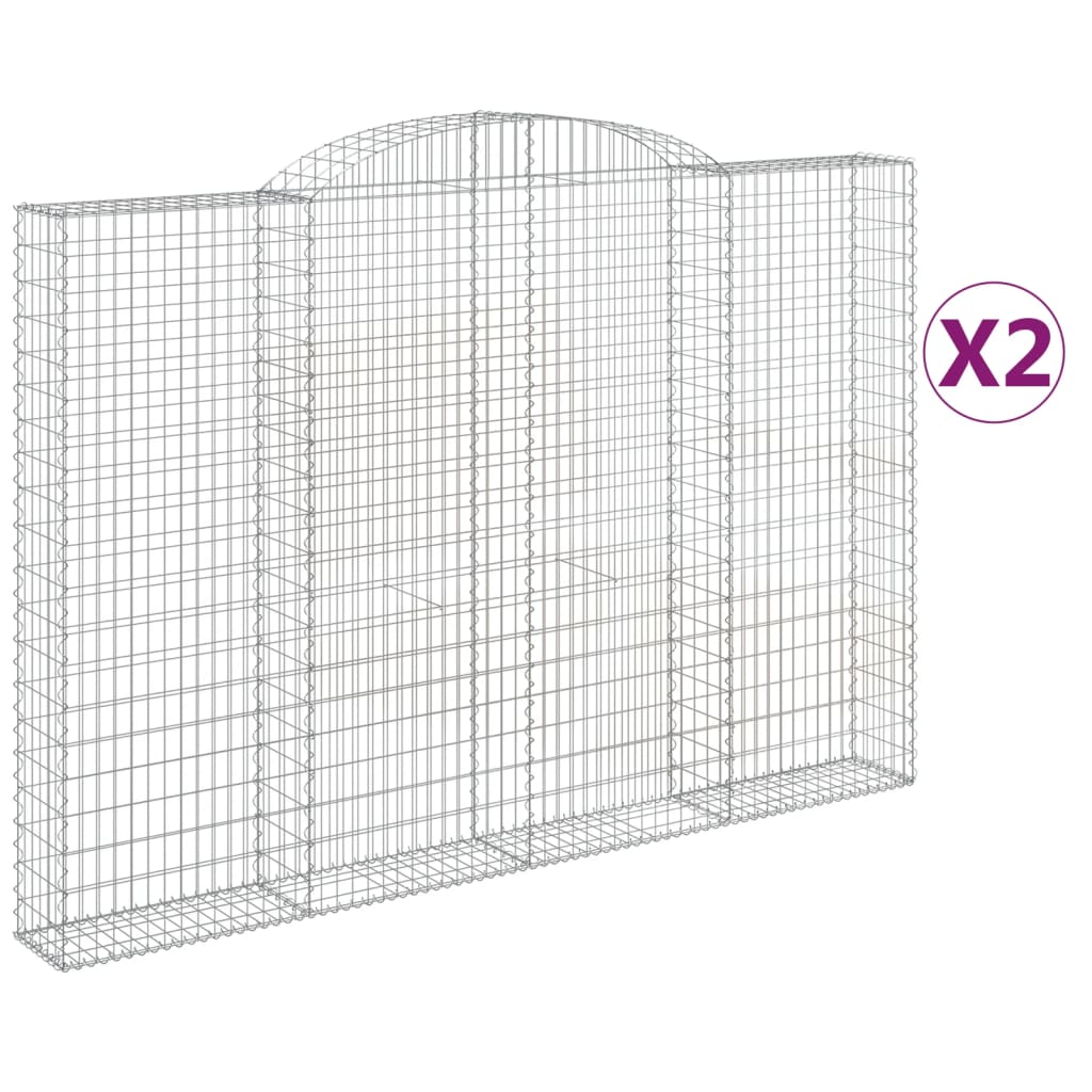 Lučne gabionske košare 2 kom 300x30x200/220cm pocinčano željezo