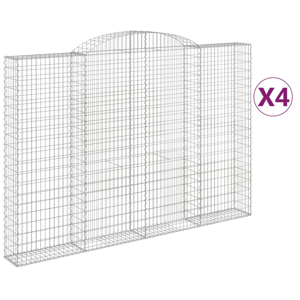 Lučne gabionske košare 4 kom 300x30x200/220cm pocinčano željezo