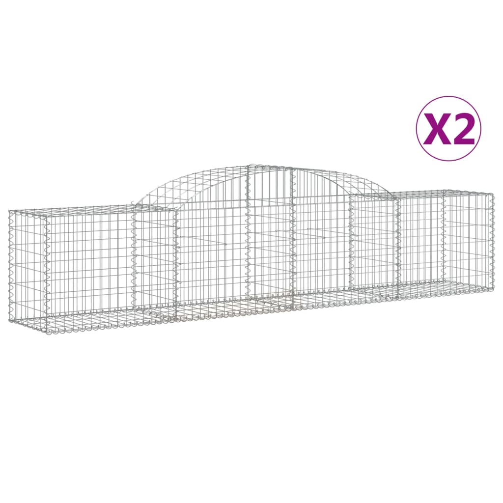 Lučne gabionske košare 2 kom 300x50x60/80 cm pocinčano željezo