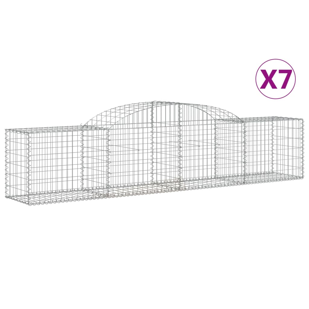 Lučne gabionske košare 7 kom 300x50x60/80 cm pocinčano željezo
