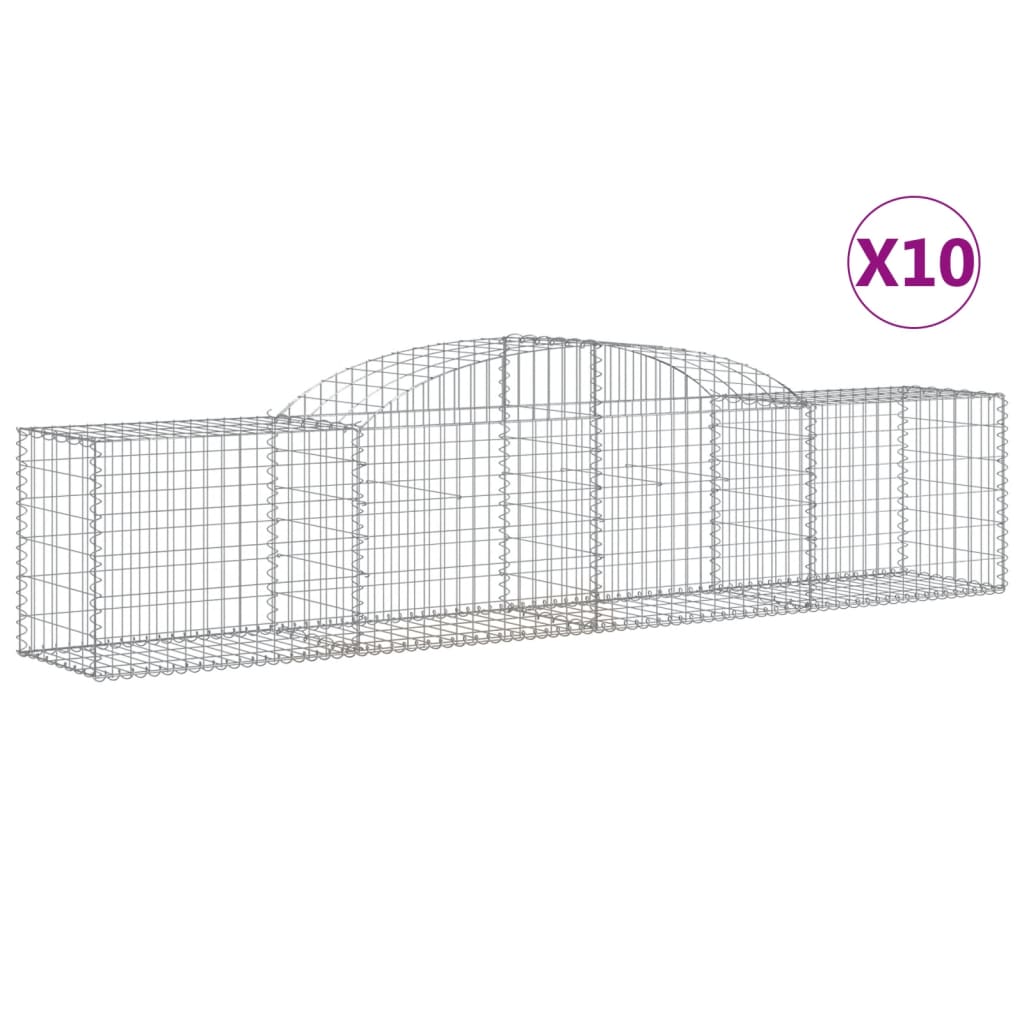 Lučne gabionske košare 10 kom 300x50x60/80 cm pocinčano željezo