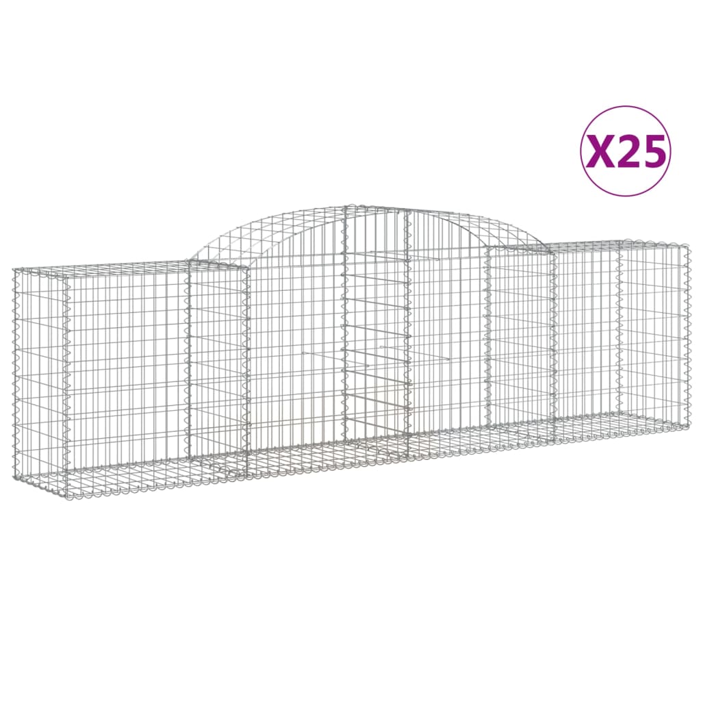 Lučne gabionske košare 25 kom 300x50x80/100cm pocinčano željezo