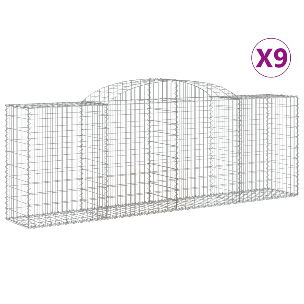 Lučne gabionske košare 9 kom 300x50x100/120cm pocinčano željezo