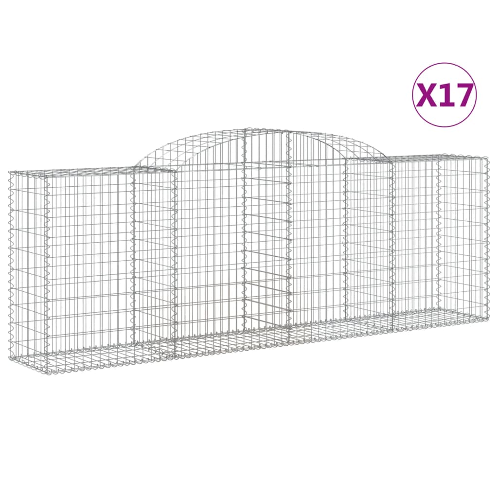 Lučne gabionske košare 17kom 300x50x100/120cm pocinčano željezo