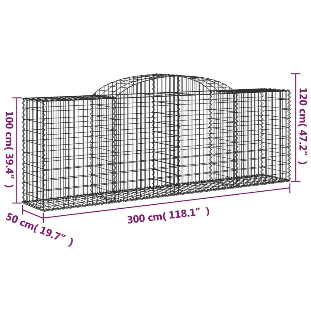 Lučne gabionske košare 17kom 300x50x100/120cm pocinčano željezo