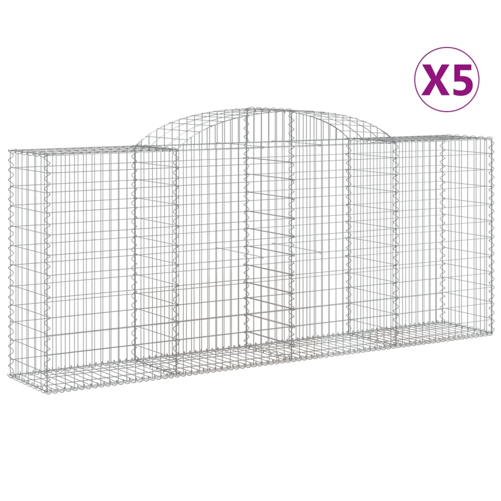 Lučne gabionske košare 5 kom 300x50x120/140cm pocinčano željezo