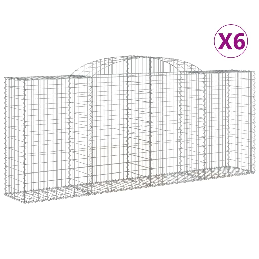 Lučne gabionske košare 6 kom 300x50x120/140cm pocinčano željezo