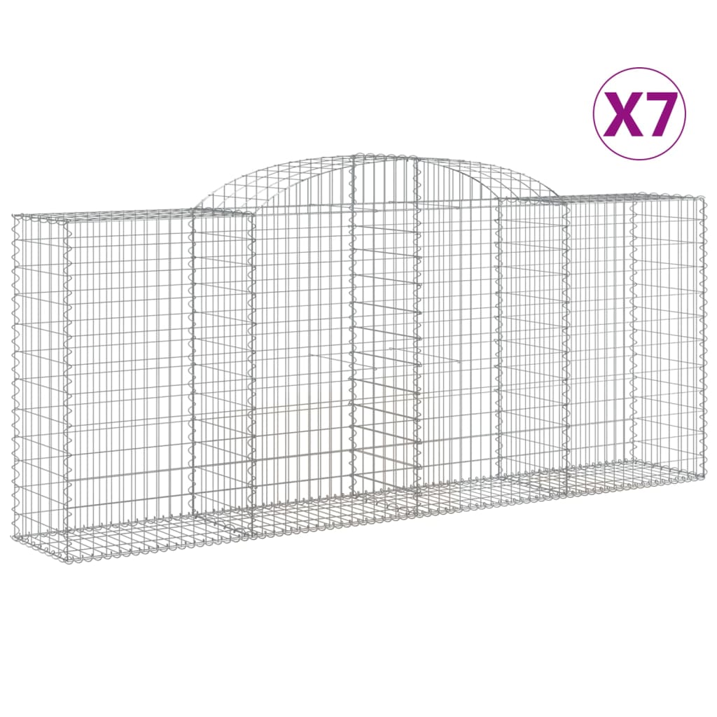 Lučne gabionske košare 7 kom 300x50x120/140cm pocinčano željezo