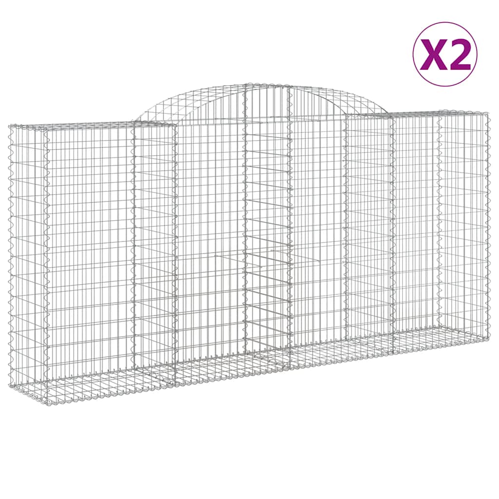 Lučne gabionske košare 2 kom 300x50x140/160cm pocinčano željezo
