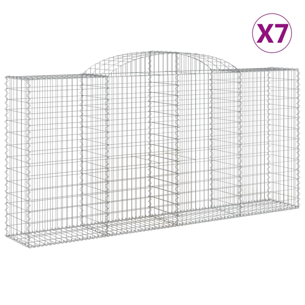 Lučne gabionske košare 7 kom 300x50x140/160cm pocinčano željezo