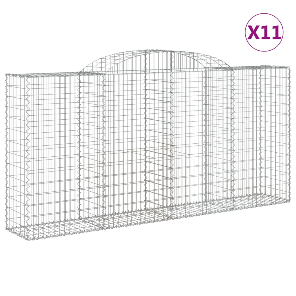 Lučne gabionske košare 11kom 300x50x140/160cm pocinčano željezo