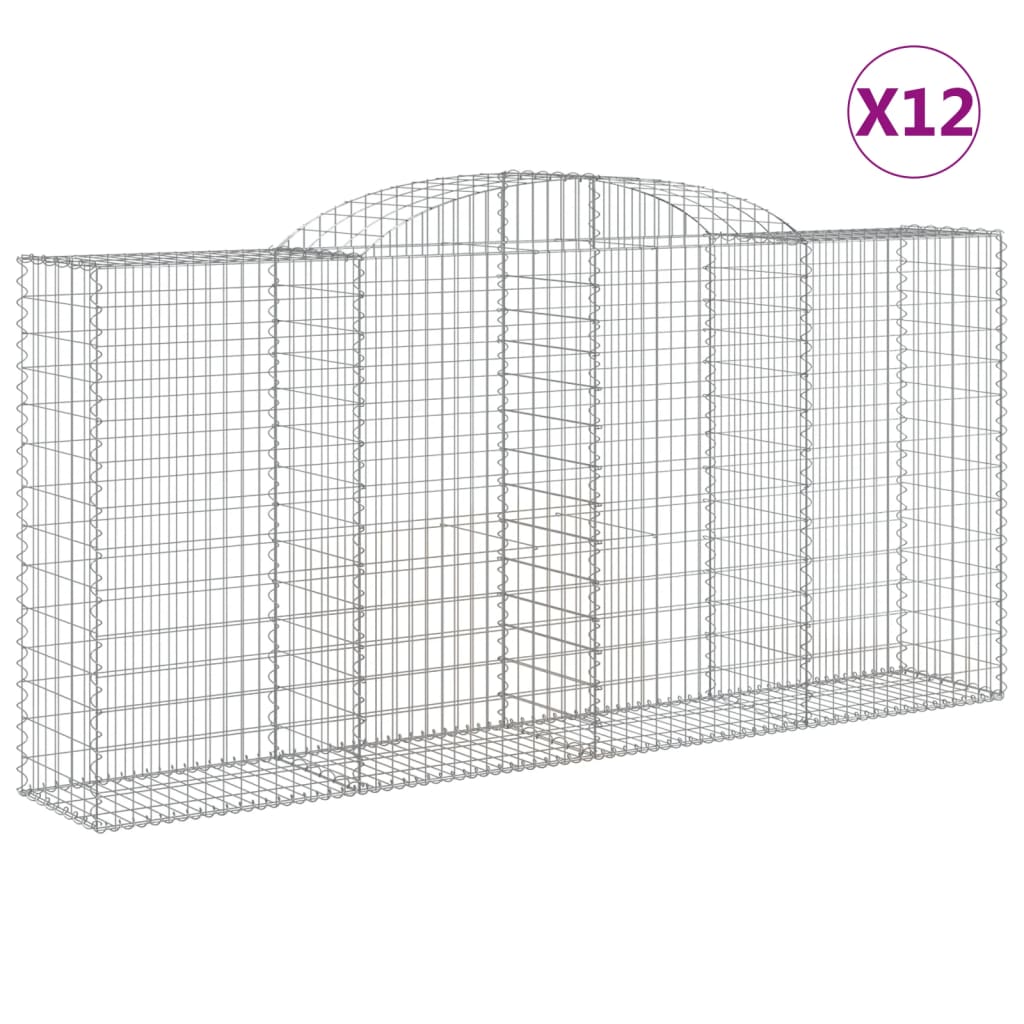 Lučne gabionske košare 12kom 300x50x140/160cm pocinčano željezo