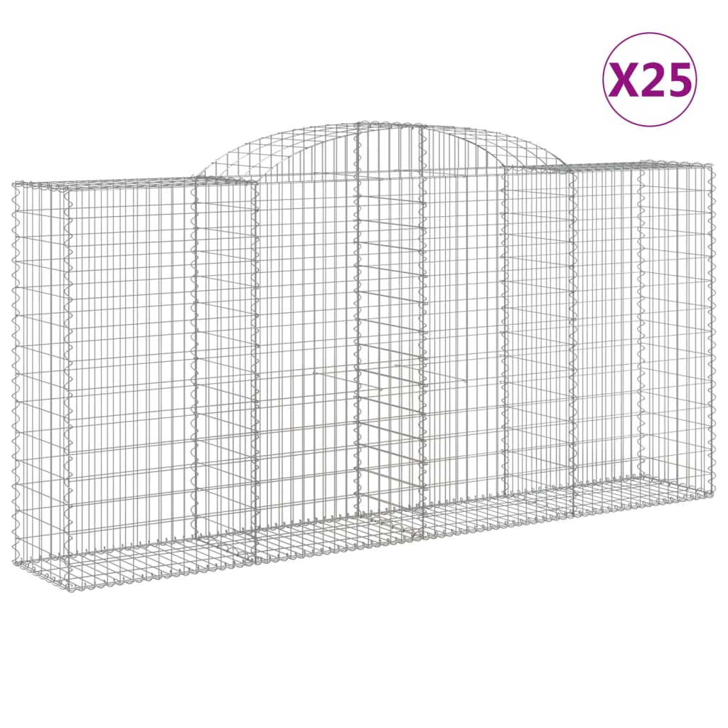 Lučne gabionske košare 25kom 300x50x140/160cm pocinčano željezo