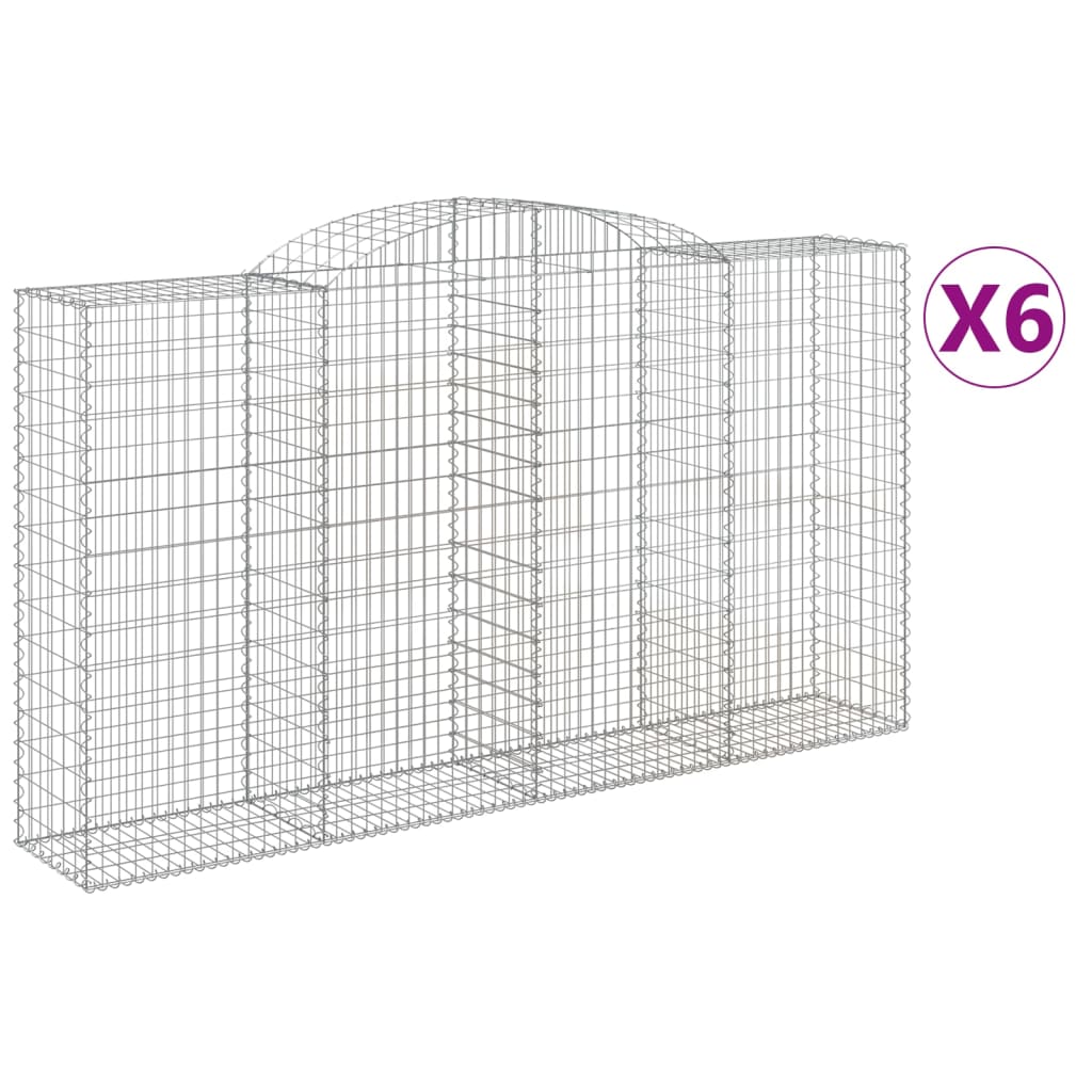 Lučne gabionske košare 6 kom 300x50x160/180cm pocinčano željezo