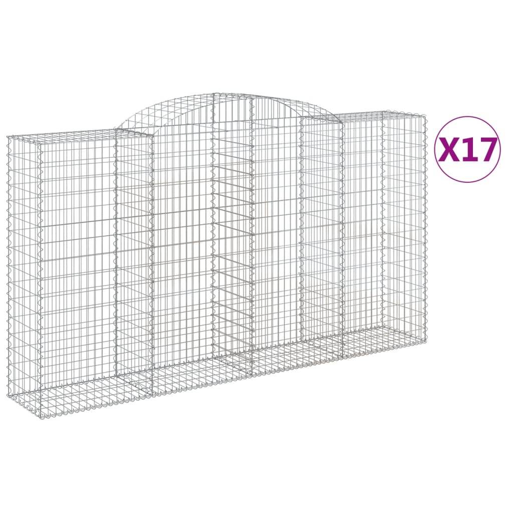 Lučne gabionske košare 17kom 300x50x160/180cm pocinčano željezo