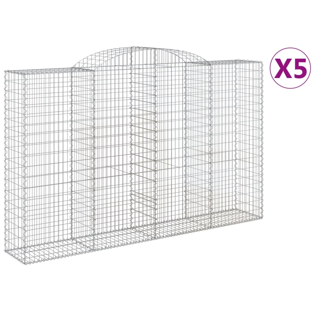 Lučne gabionske košare 5 kom 300x50x180/200cm pocinčano željezo