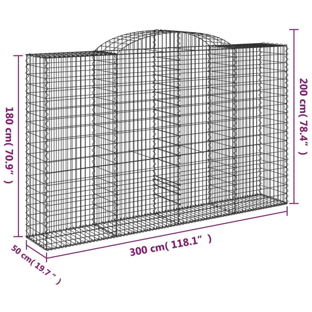Lučne gabionske košare 5 kom 300x50x180/200cm pocinčano željezo